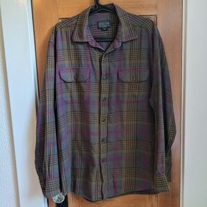 Pendleton Men's Bridger Flannel Shirt Large brown purple